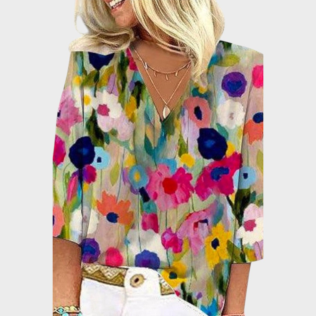 Beatrix | Floral Blouse with V-Neck