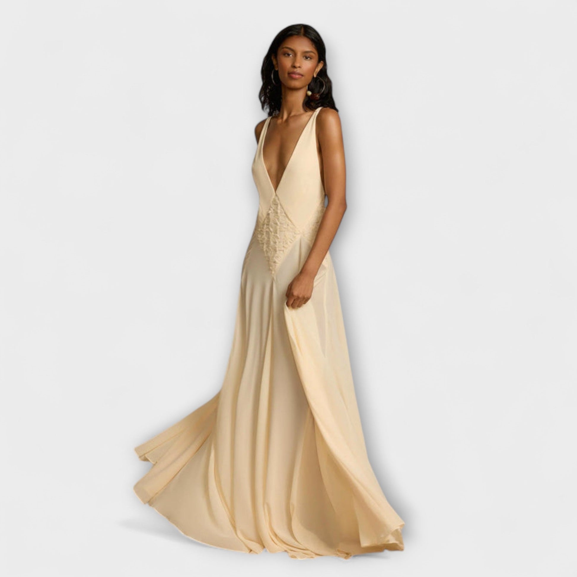 Lavinia |  Maxi dress with deep V-neck