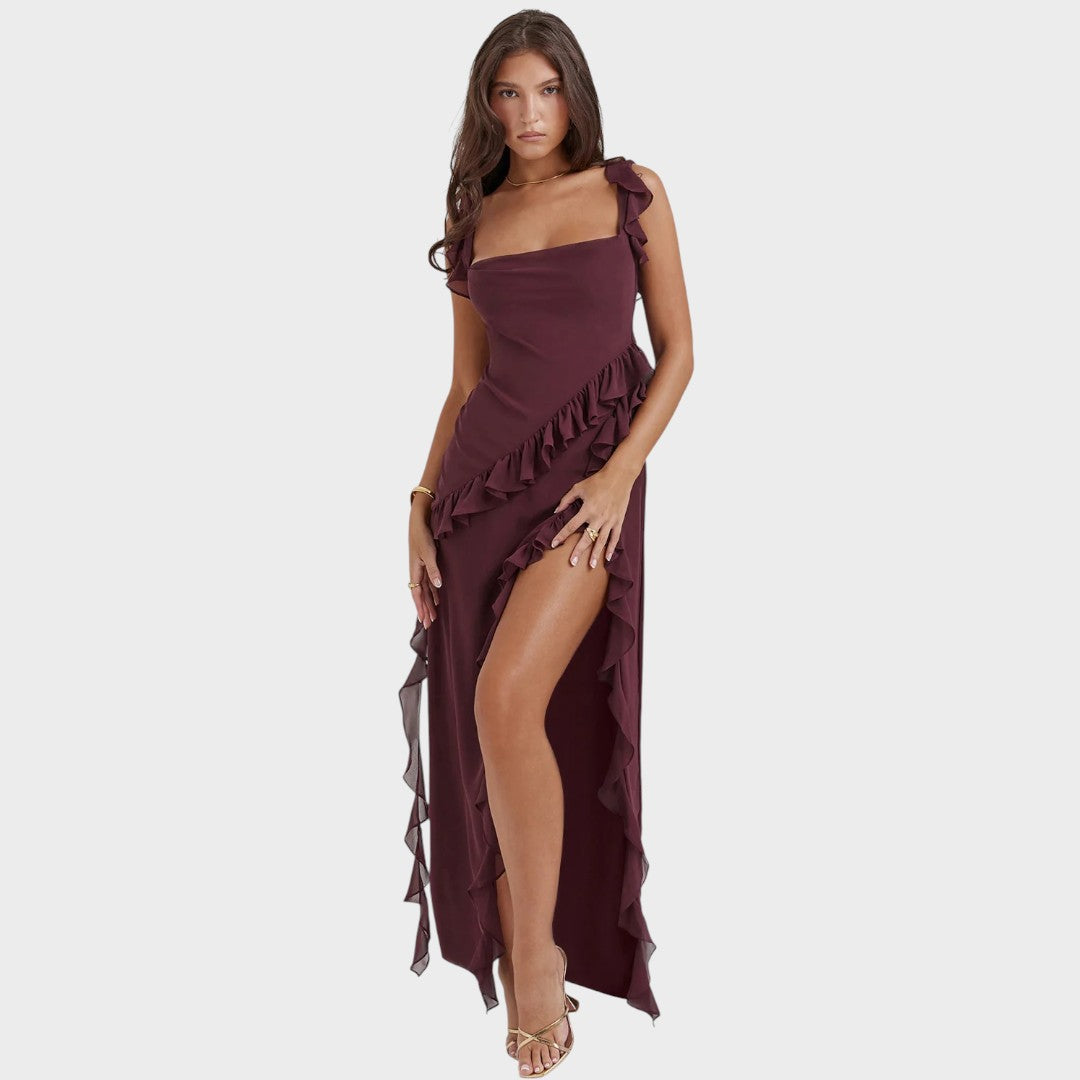 Amira | Dark Plum Long Dress