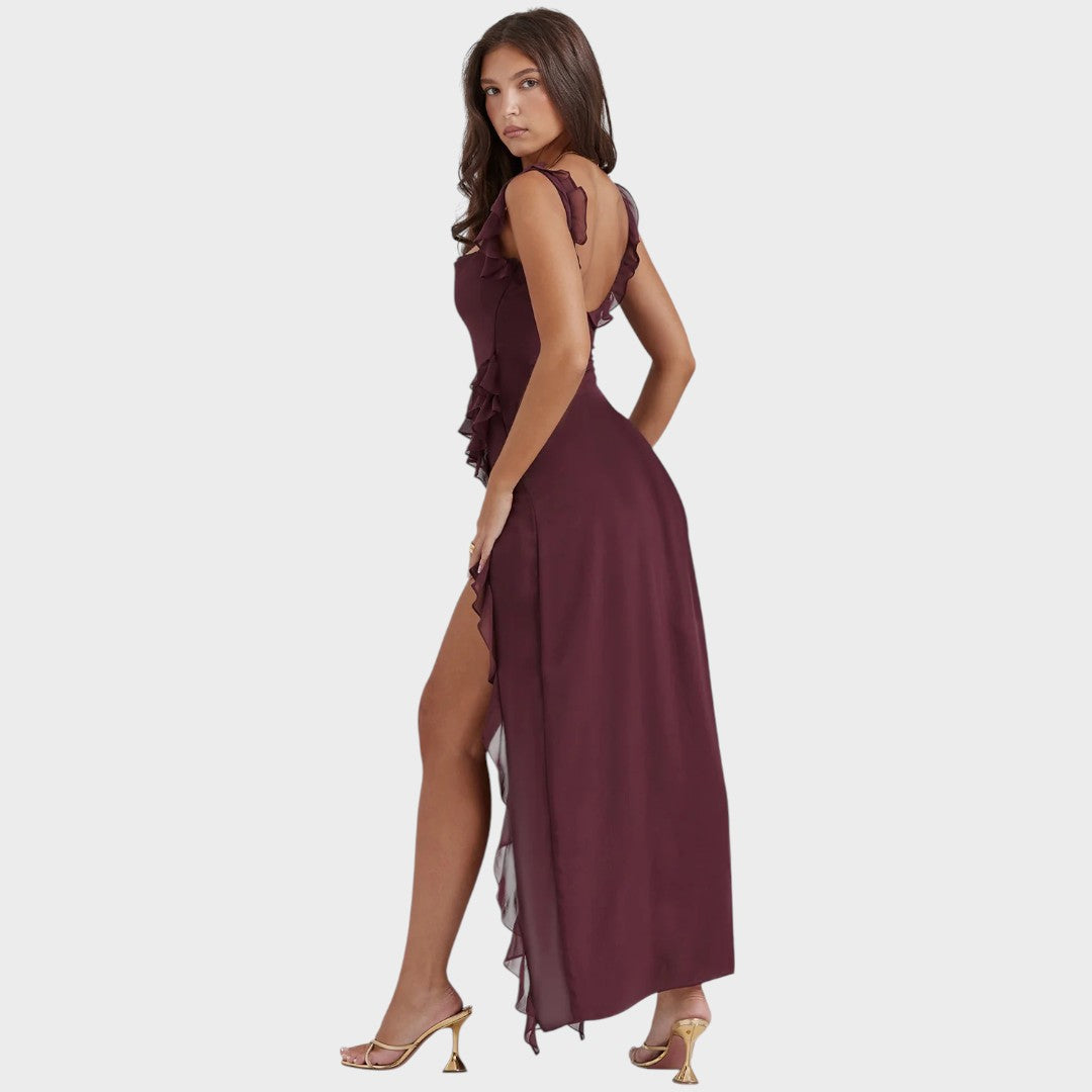Amira | Dark Plum Long Dress