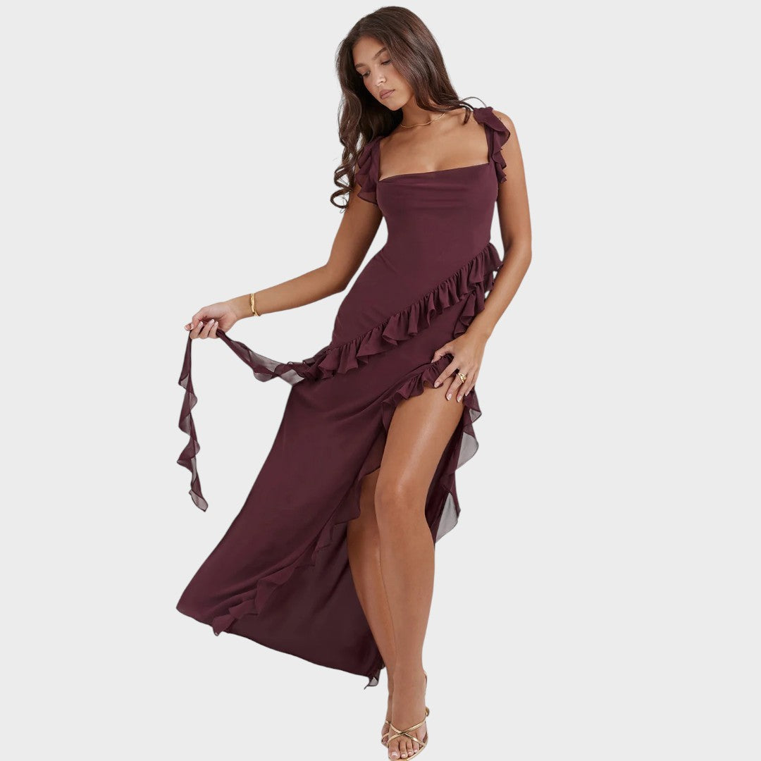 Amira | Dark Plum Long Dress