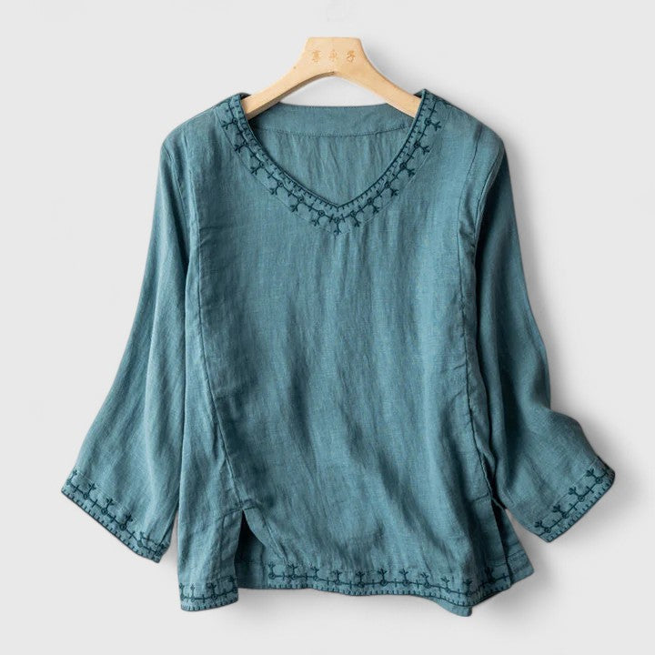 Mia | Elegant V-Neck Blouse
