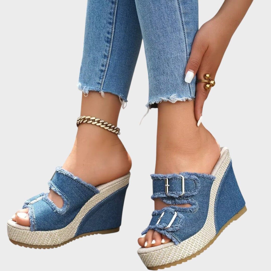 Atelier | Fray Edge Wedge Sandals