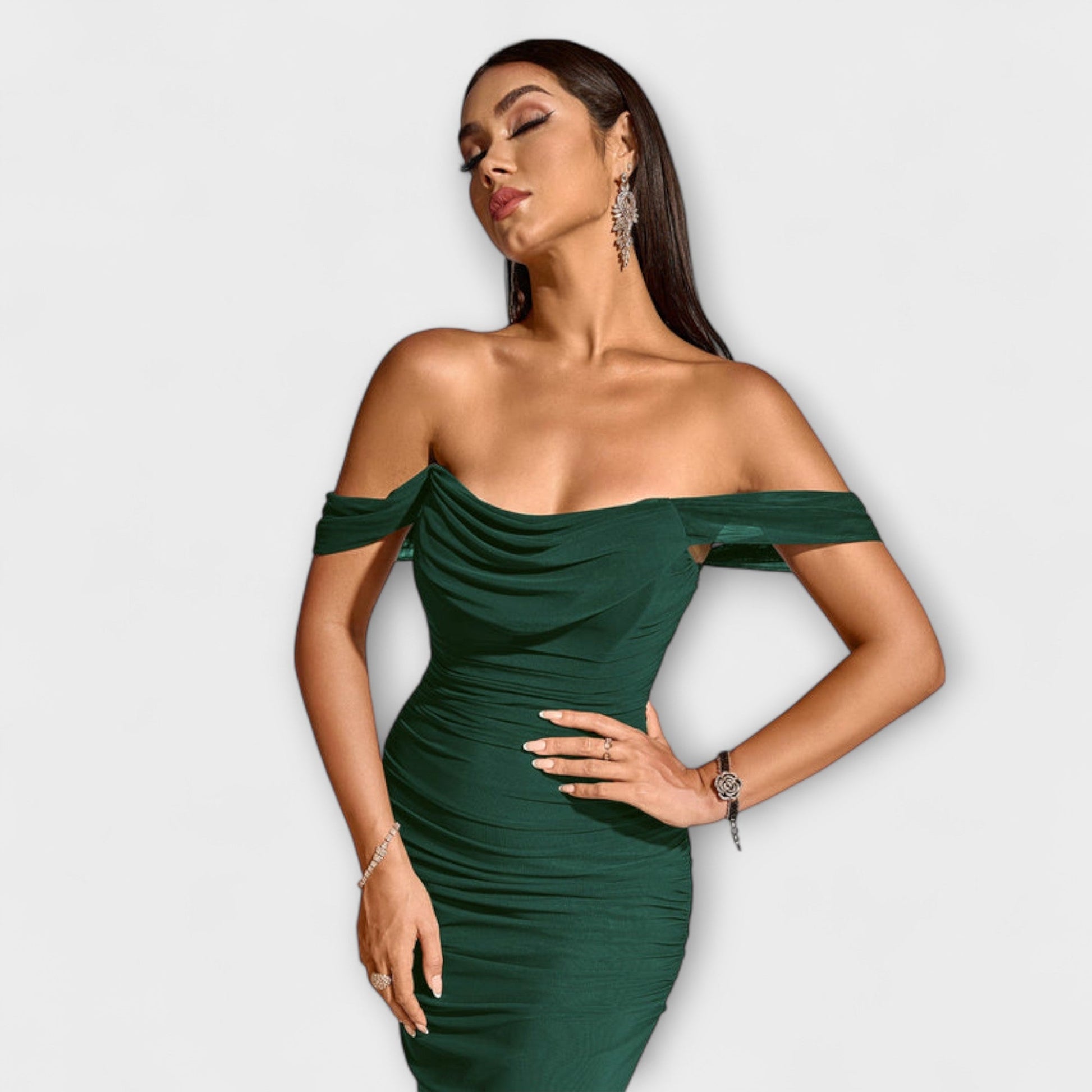 Lone | Off-Shoulder Bodycon Dress with Ruching