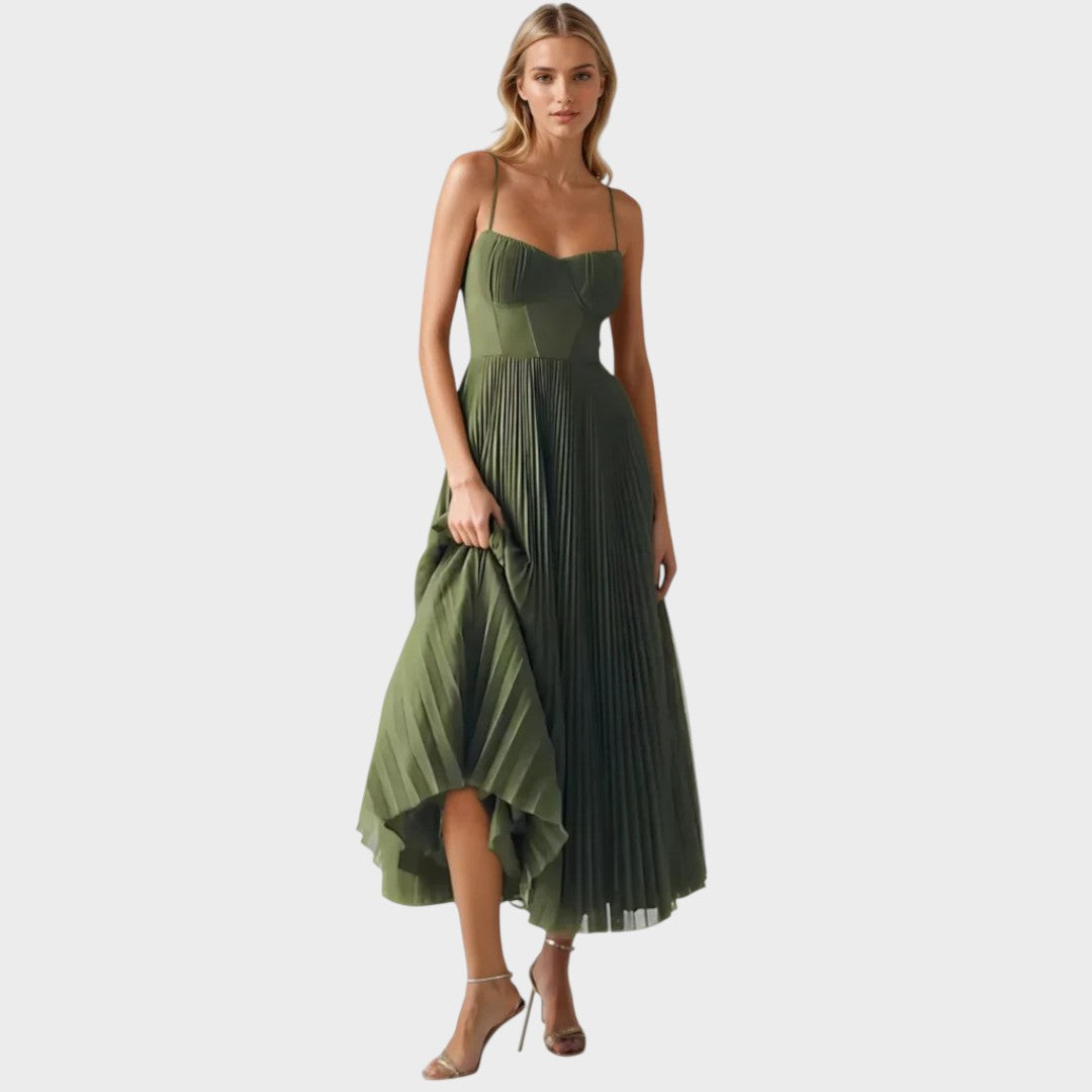 Amilia | Midi Flare Pleated Dress