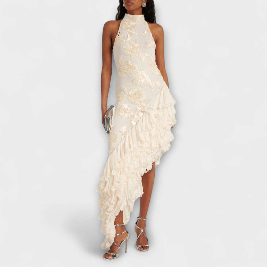 Karen | Maxi dress with floral appliqués