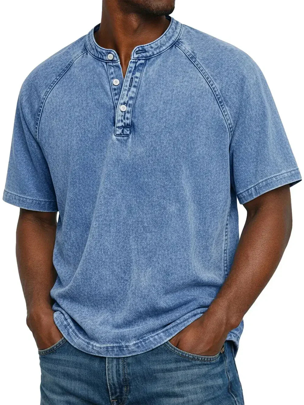Louis | Vintage Button T-Shirt for Men