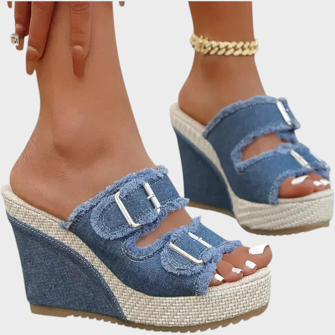 Atelier | Fray Edge Wedge Sandals