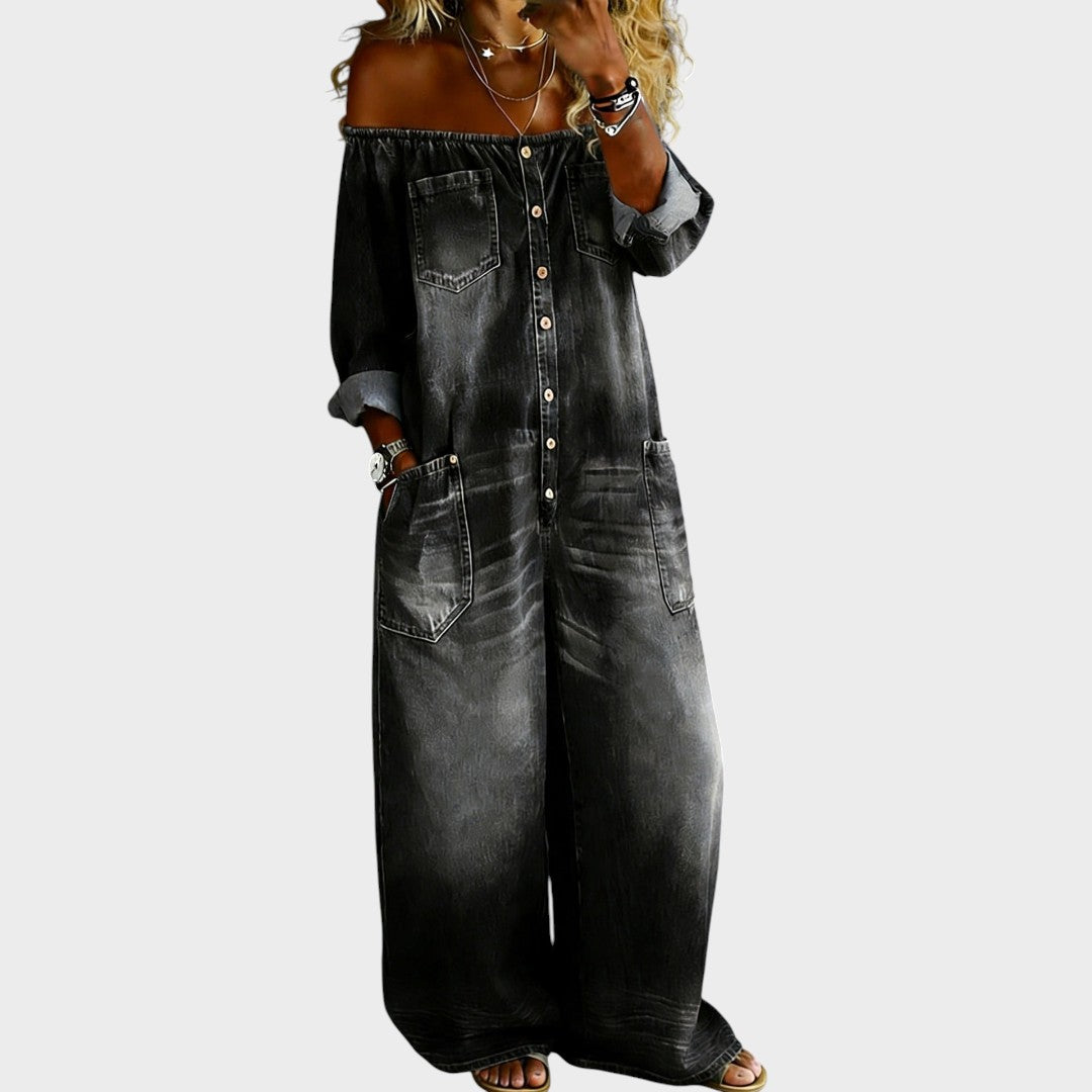 Elena | Off Shoulder Long Sleeve Jumpsuit
