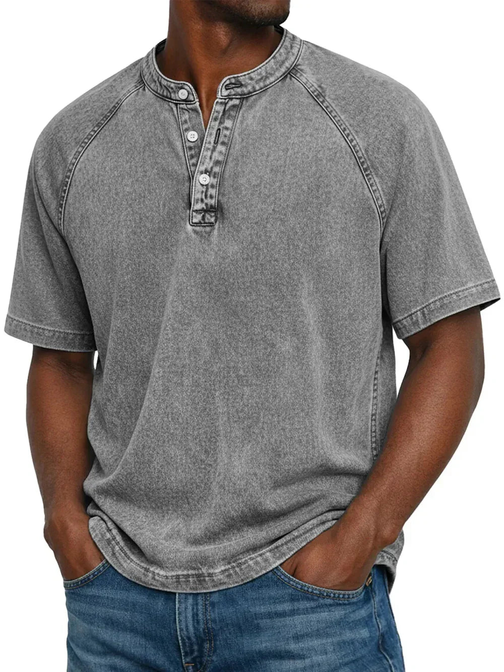 Nicolas | Vintage Button T-Shirt for Men