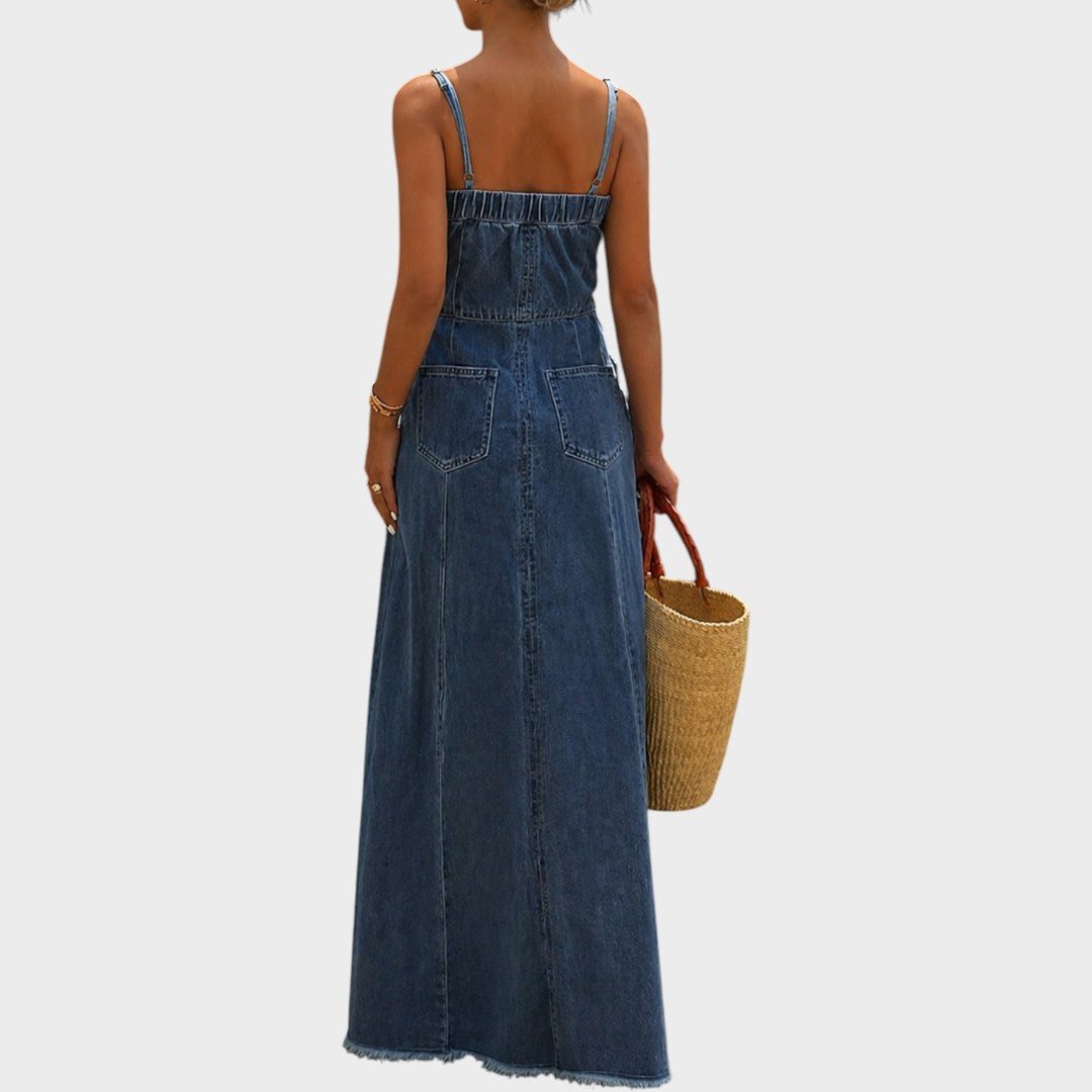 Savannah | Vintage Denim Maxi Dress