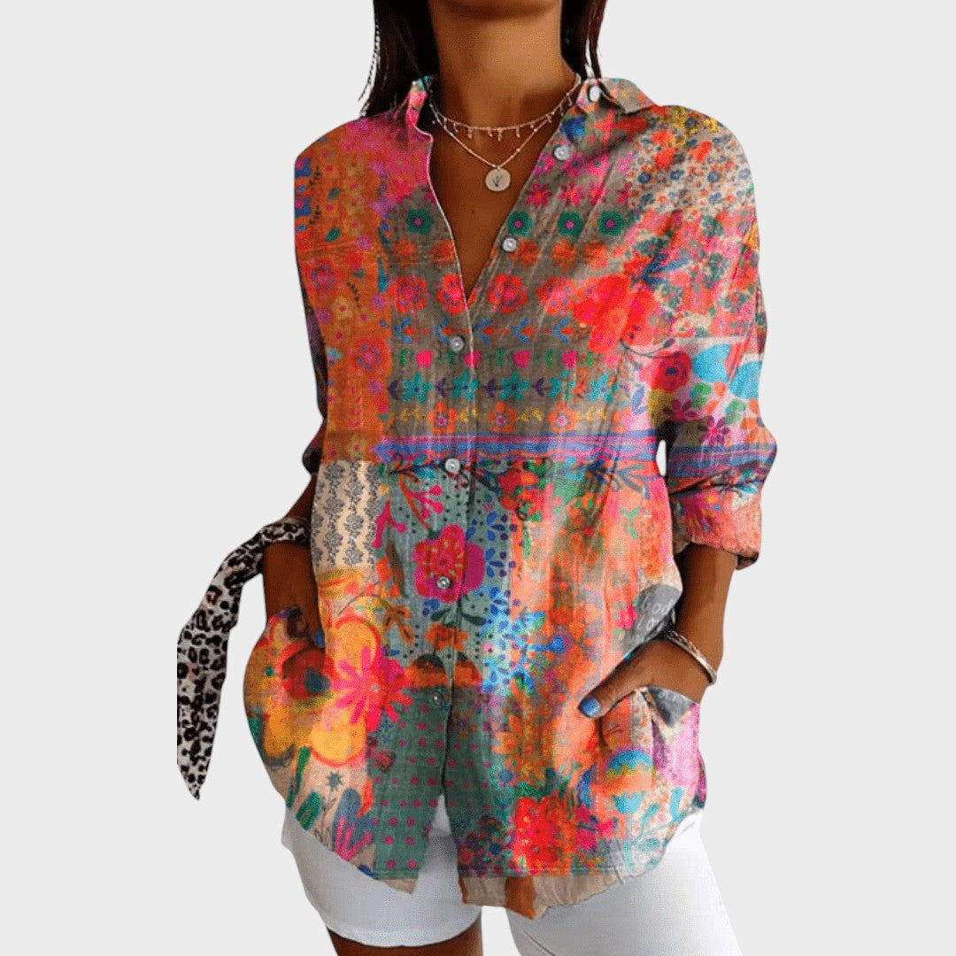 Bella | Vintage floral pattern blouse