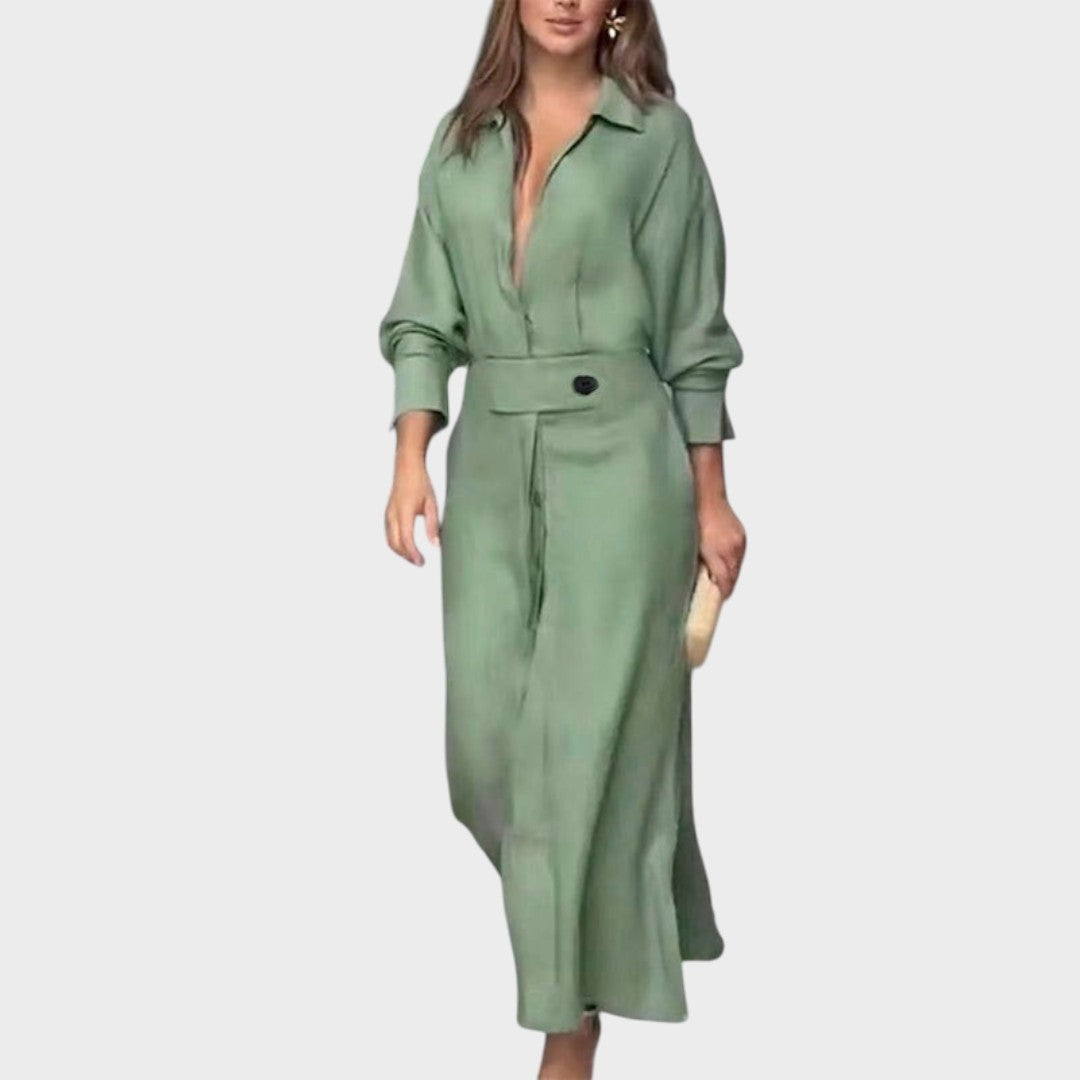 Jeanette | Long Dress with V-Neck