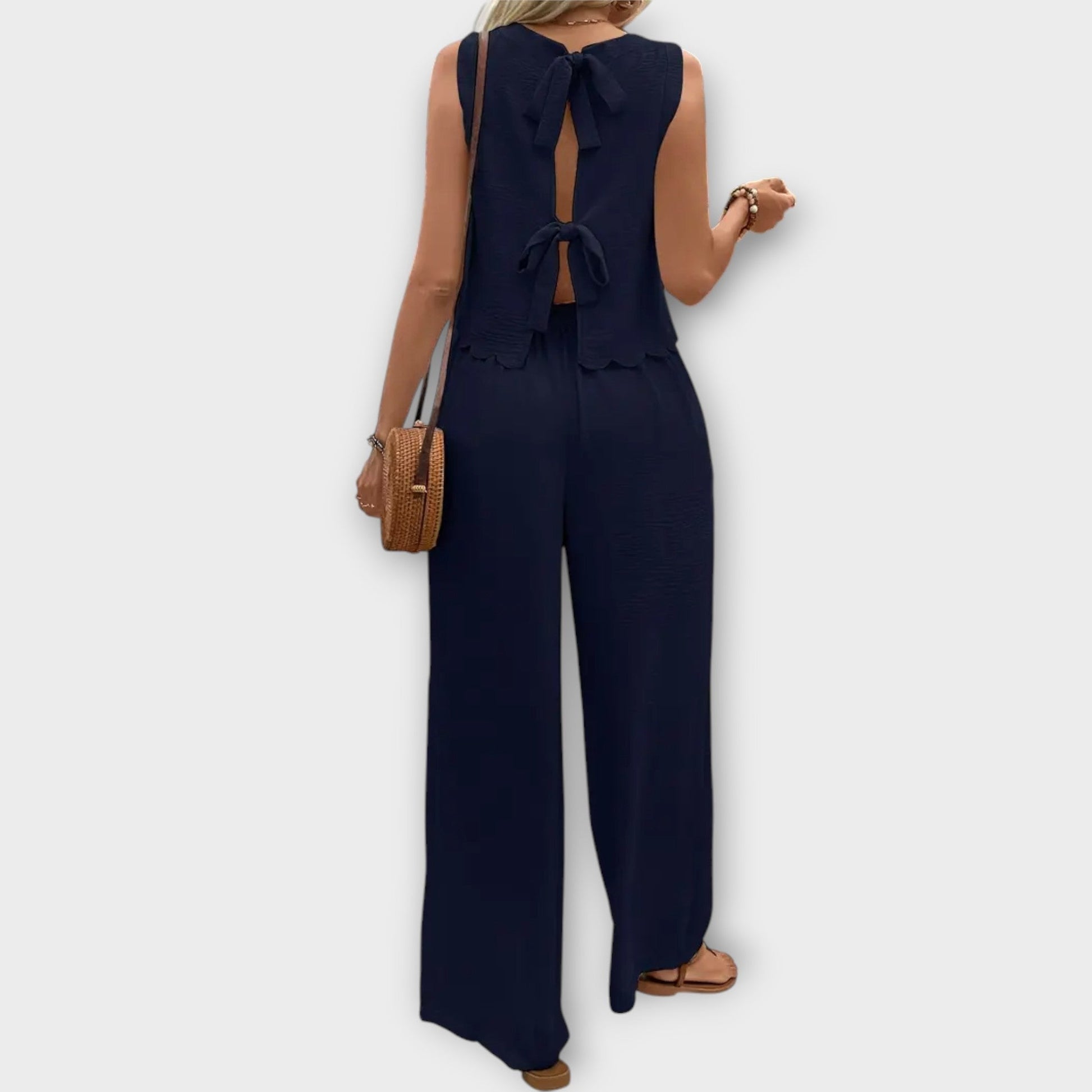 Valería | Vest with Petal Edge and Long Pants
