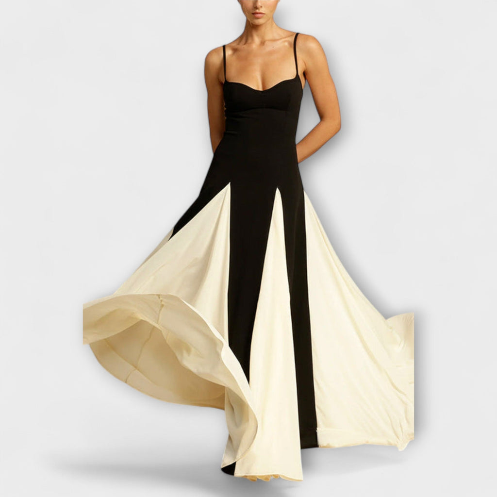 Ember | Classic A-line Maxi Dress with Tulle Panels