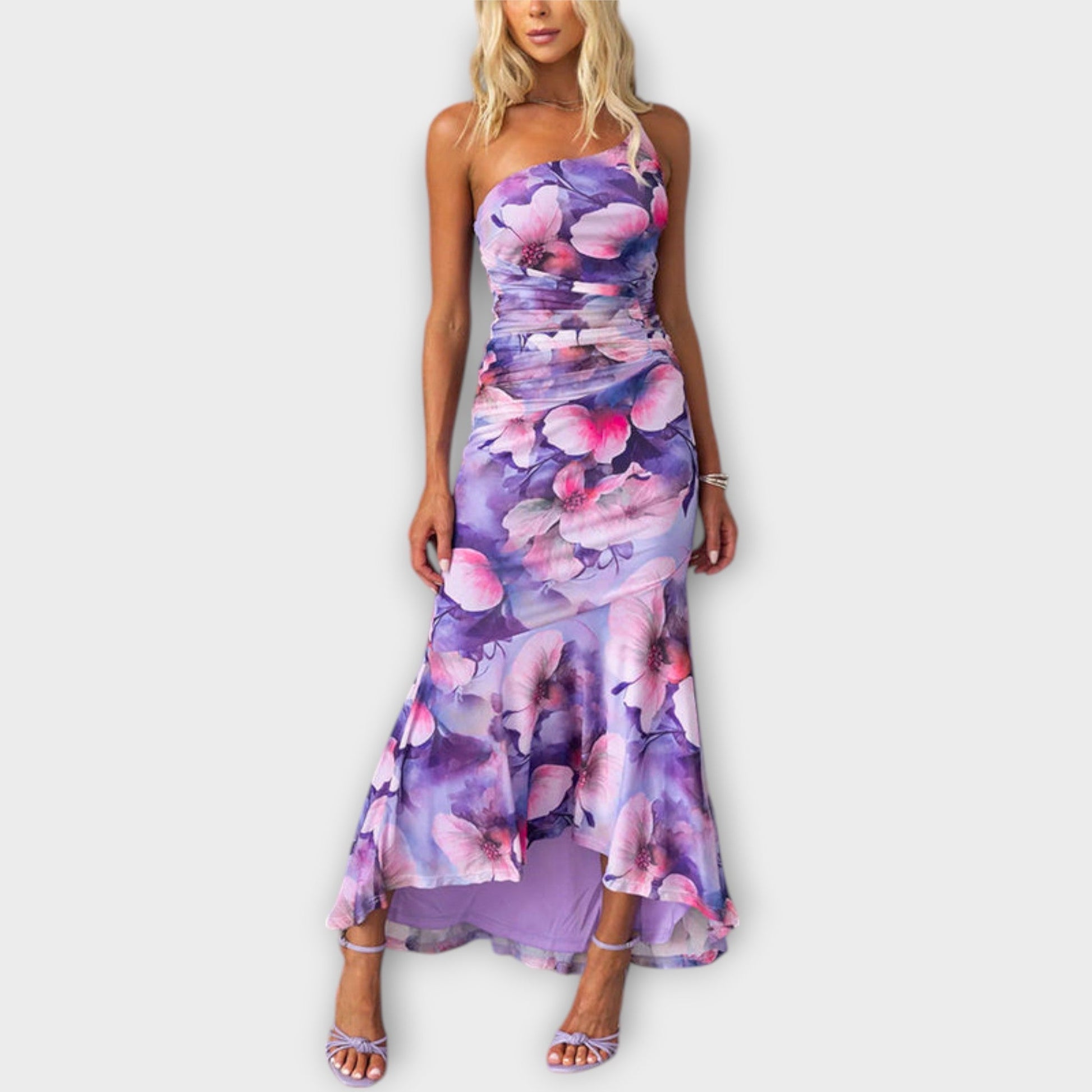 Pia | Maxi Dress with Asymmetrical Ruching