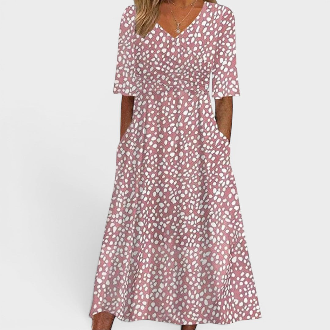 Colette | Chic Polka Dot Midi Dress
