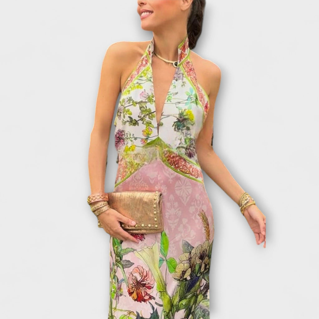 Ayla | Sleeveless Maxi Dress with Floral Print