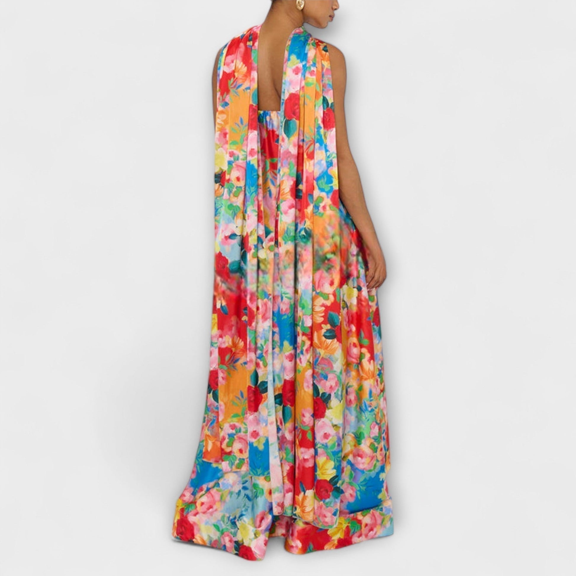 Harlow | Floral Print Maxi Dress with Off-the-Shoulder Design
