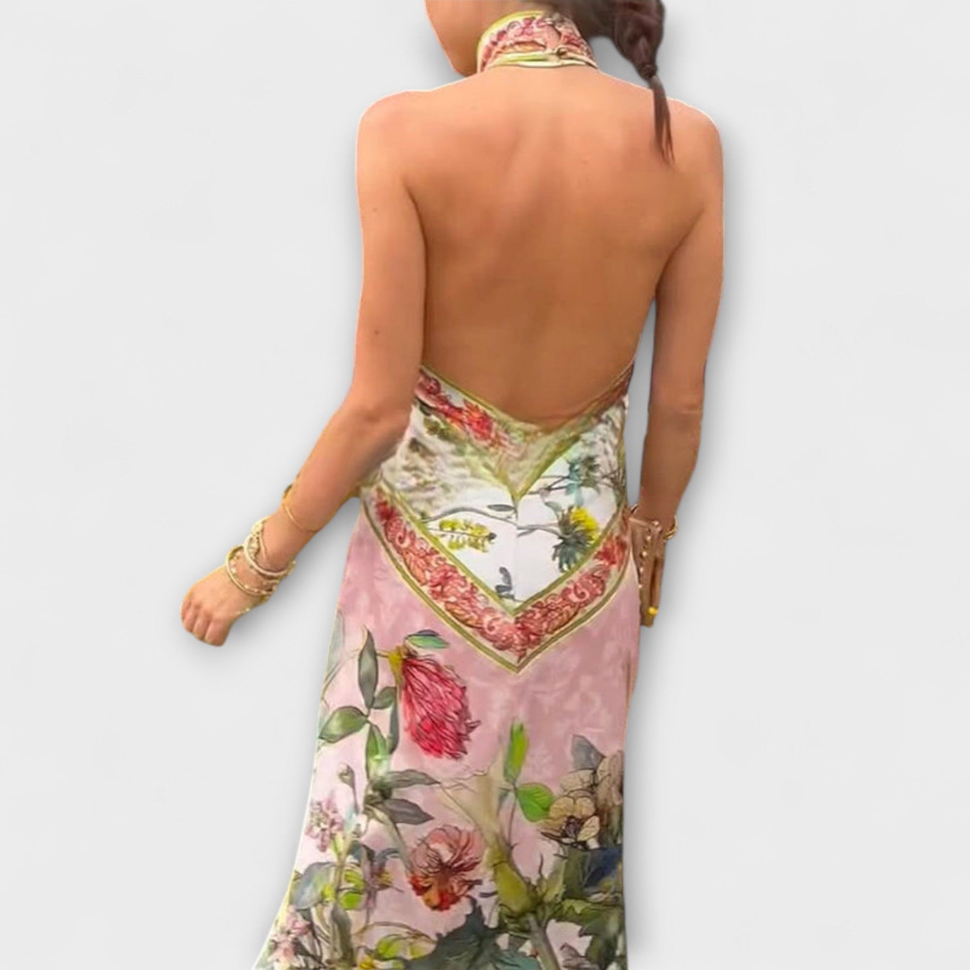 Ayla | Sleeveless Maxi Dress with Floral Print