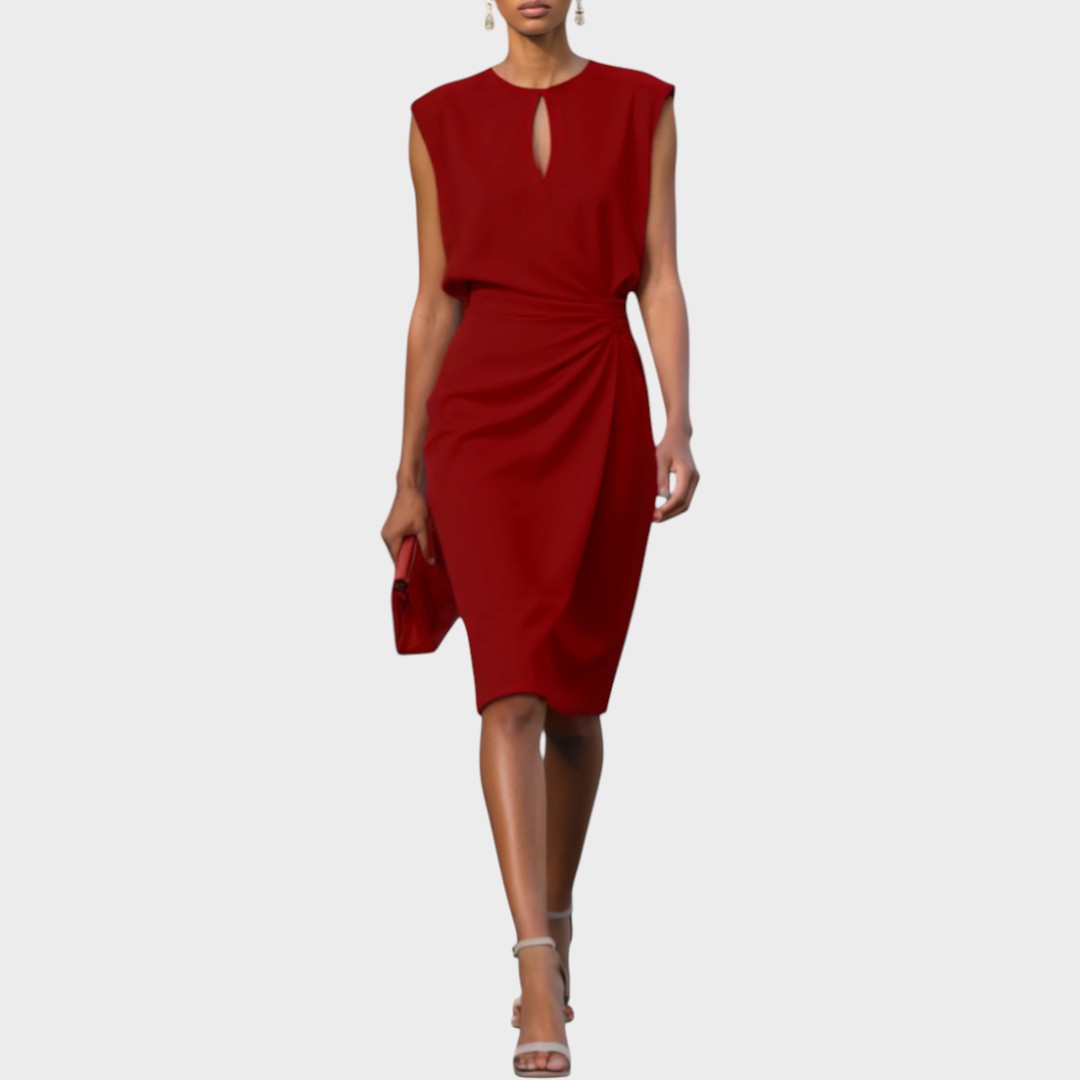 Moana | Long Sleeve Midi Dress with Round Neck