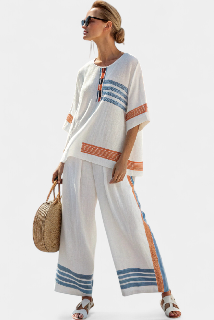 Penelope | Sophisticated Orange Top and Trouser