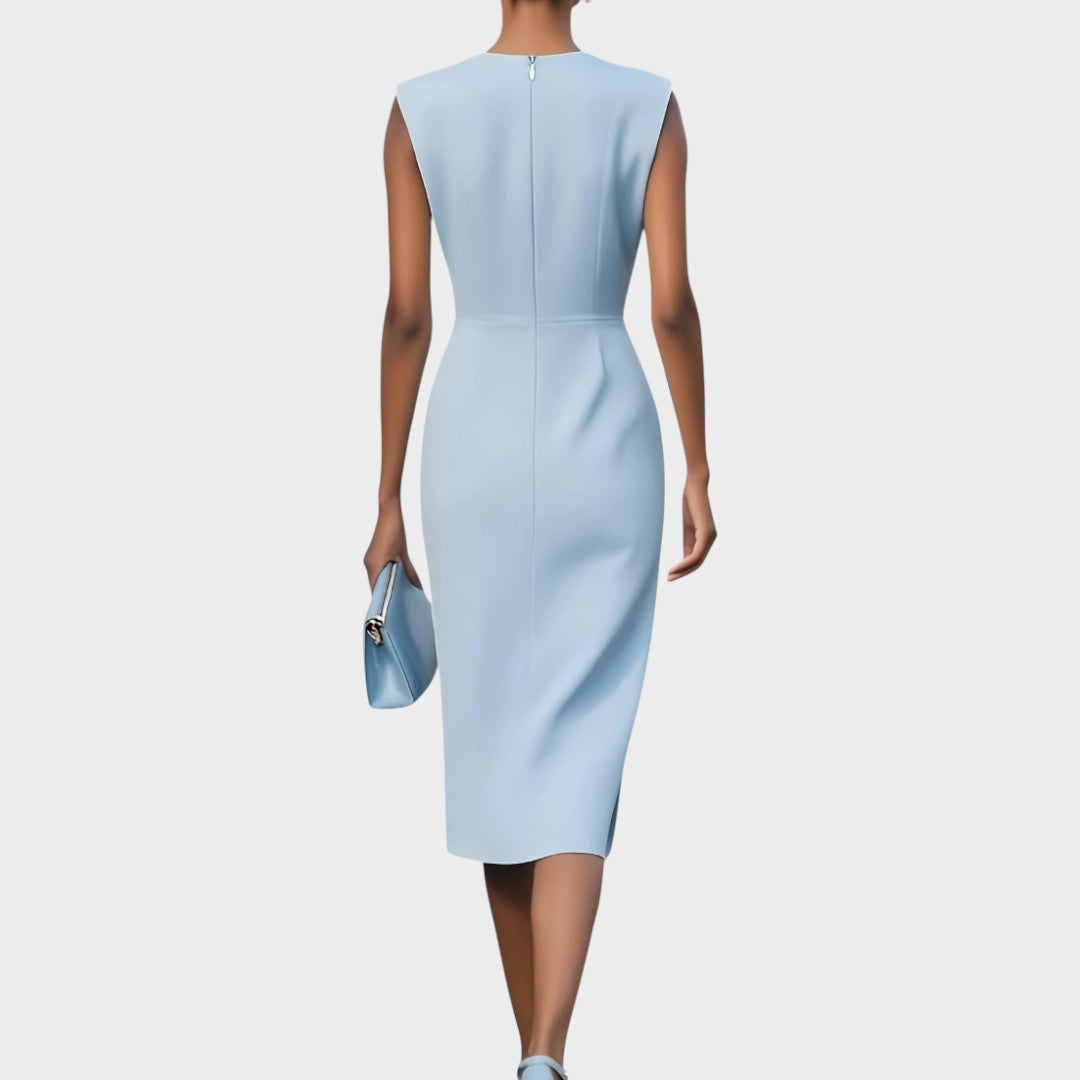 Moana | Long Sleeve Midi Dress with Round Neck