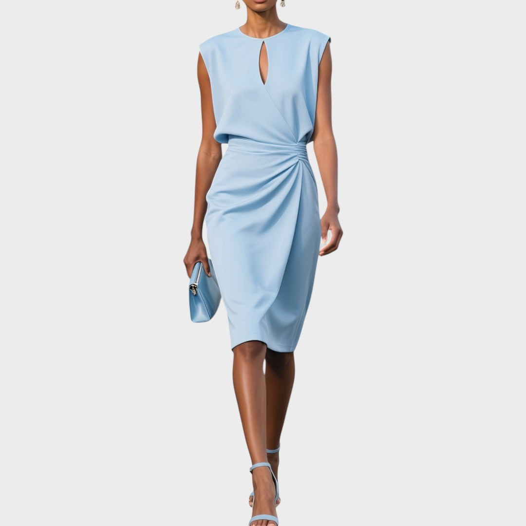 Moana | Long Sleeve Midi Dress with Round Neck