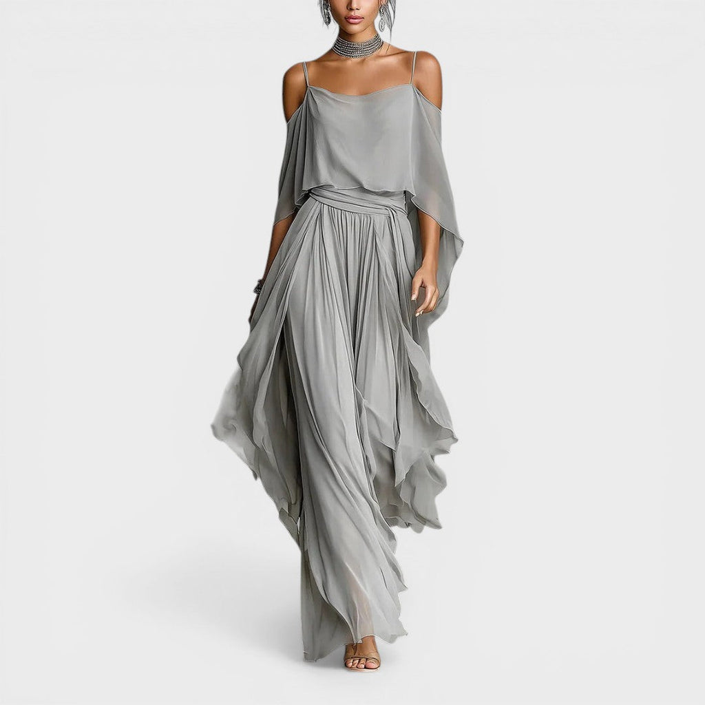 Adrienne | Elegant Chiffon Dress with Slit