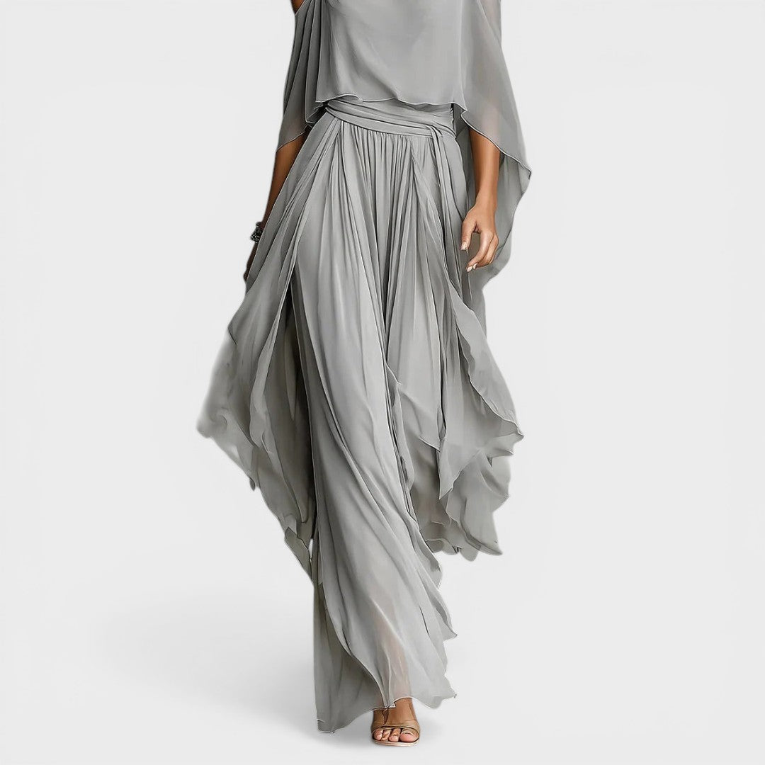 Adrienne | Elegant Chiffon Dress with Slit