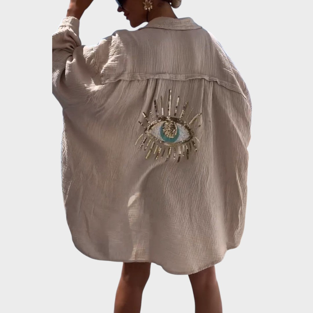 Selena | Embroidered Shirt with Shiny Details