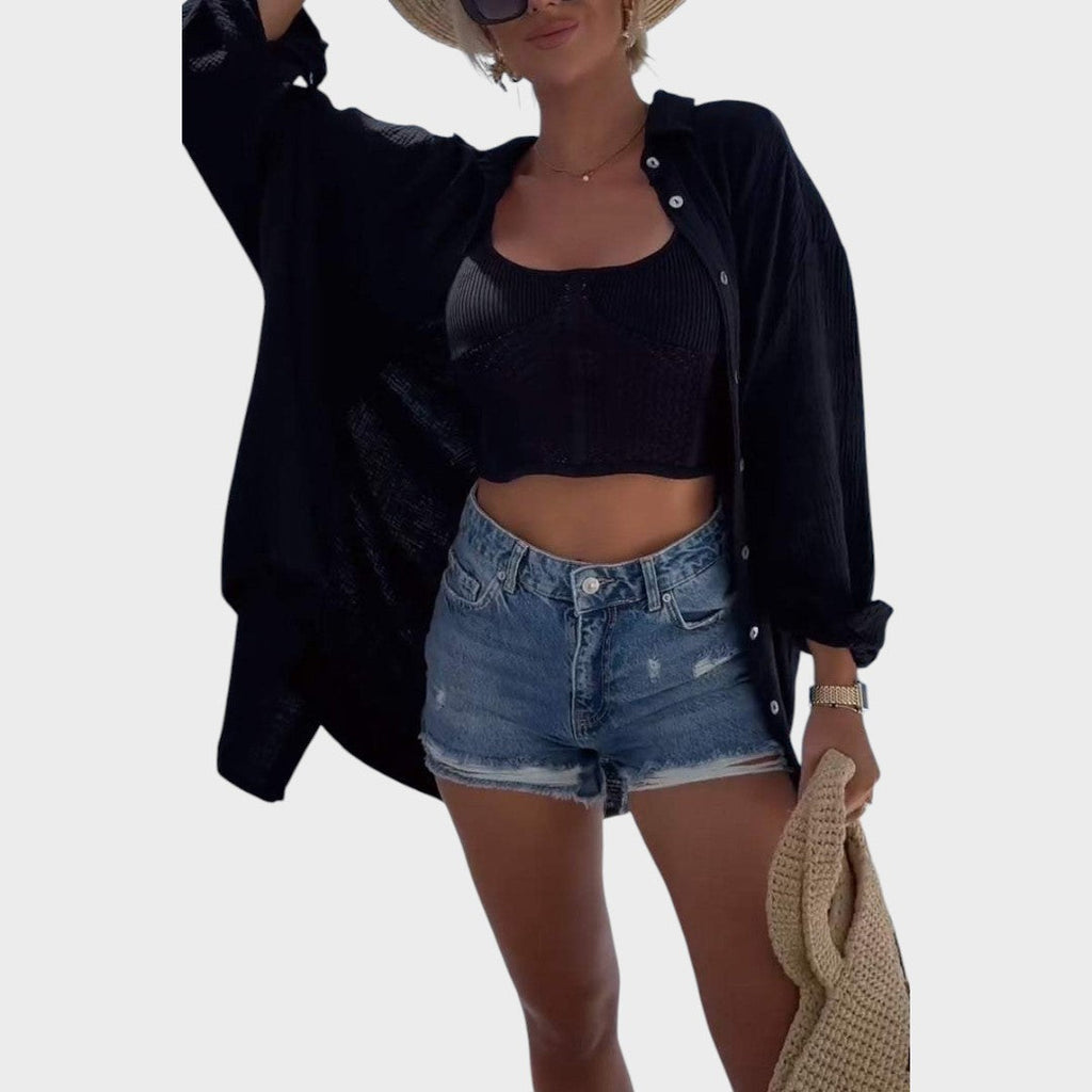 Selena | Embroidered Shirt with Shiny Details