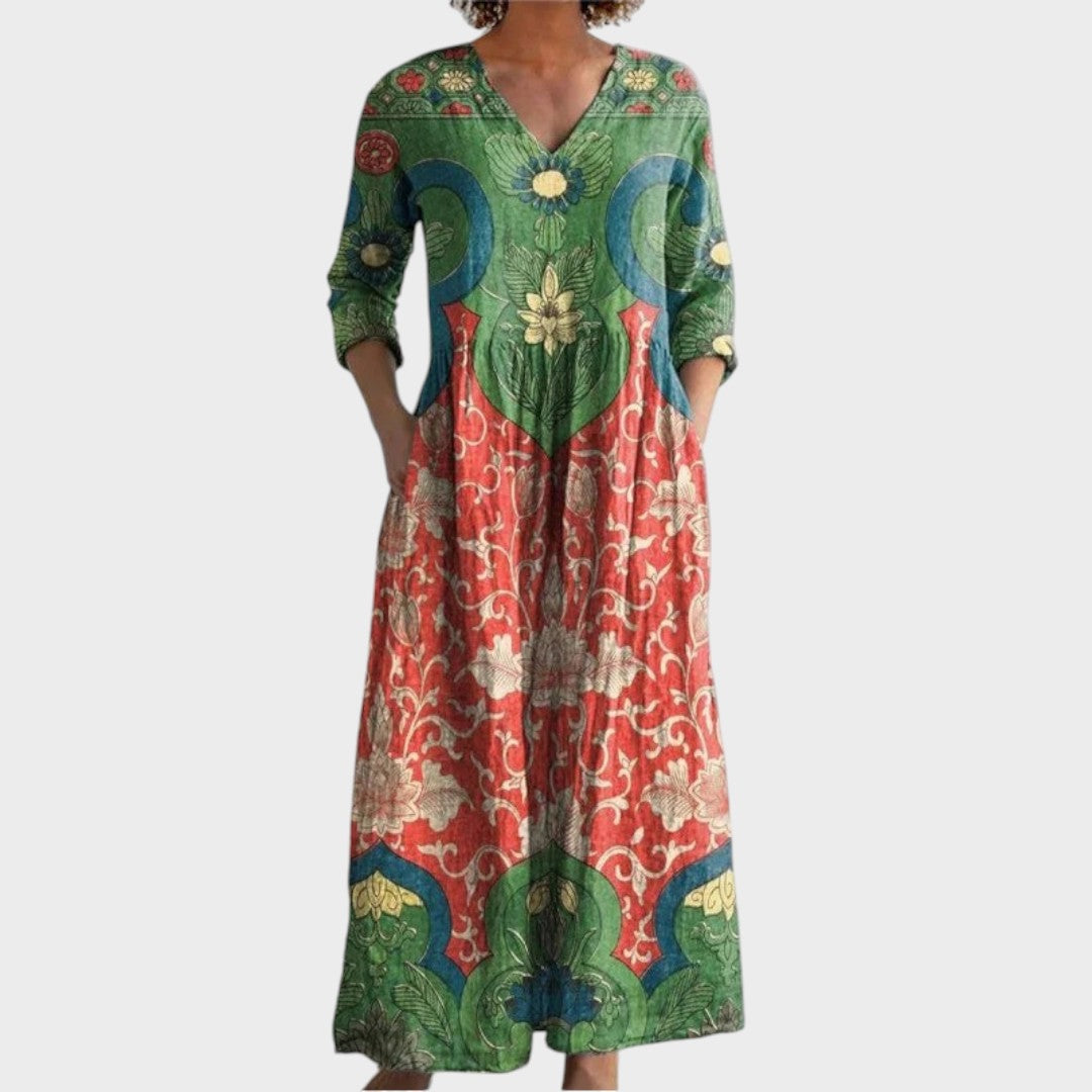Benedicta | Vintage Floral Maxi Dress